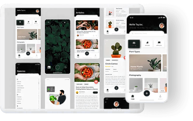 nove celulares brancos com informações de tecnologia